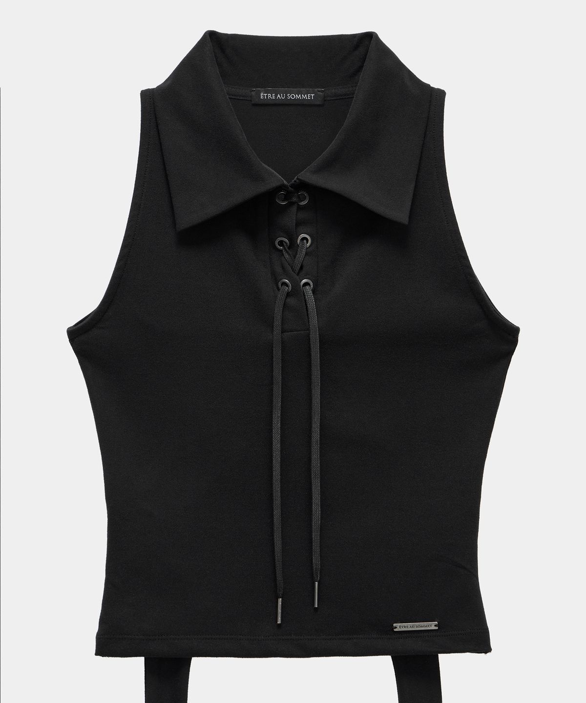 에트오소메(ETRE AU SOMMET) Halter Back Circle Corset Collar Sleeve (Black)