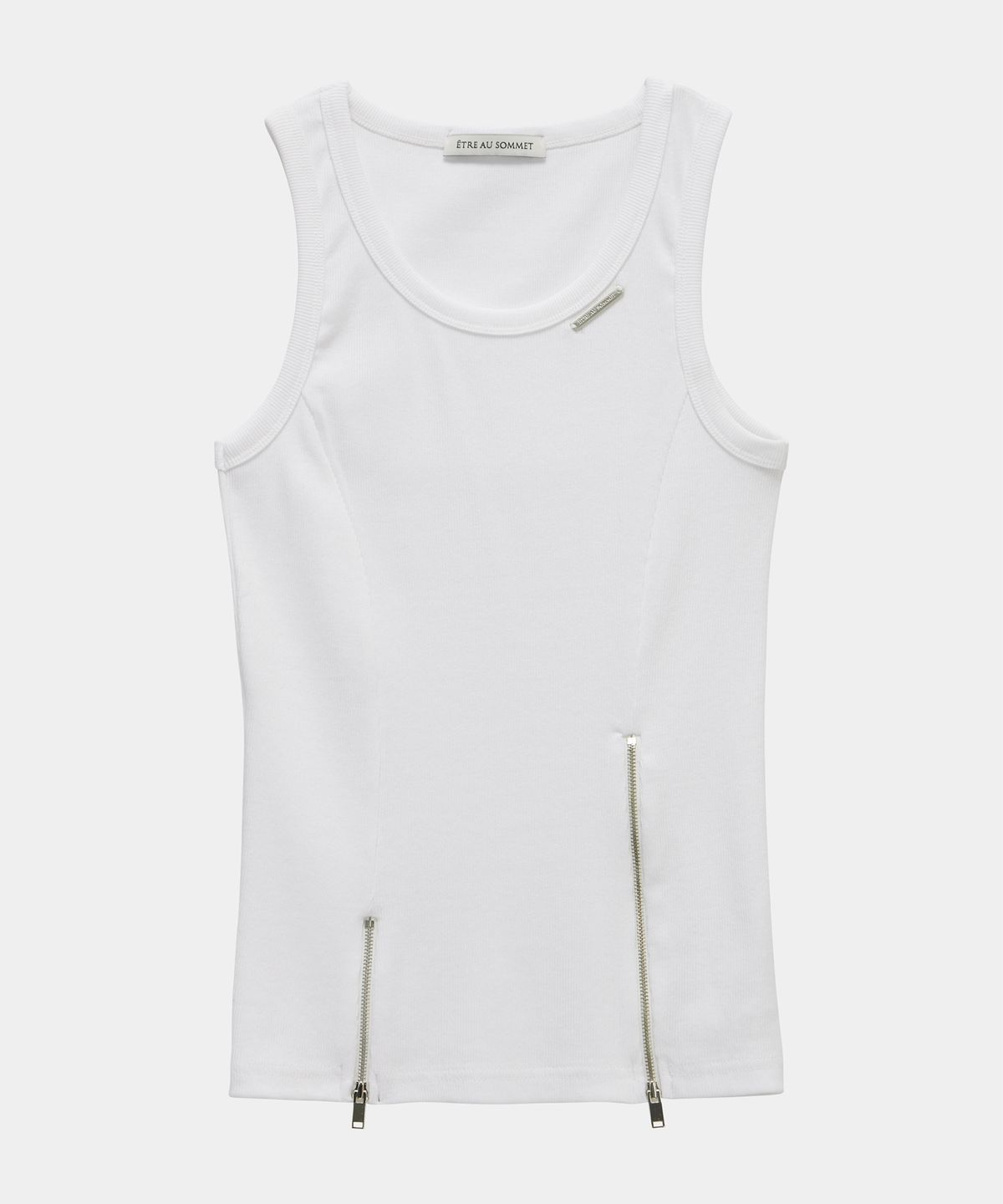 에트오소메(ETRE AU SOMMET) Unbal Panel Open Zipper Point Sleeve (Ivory)