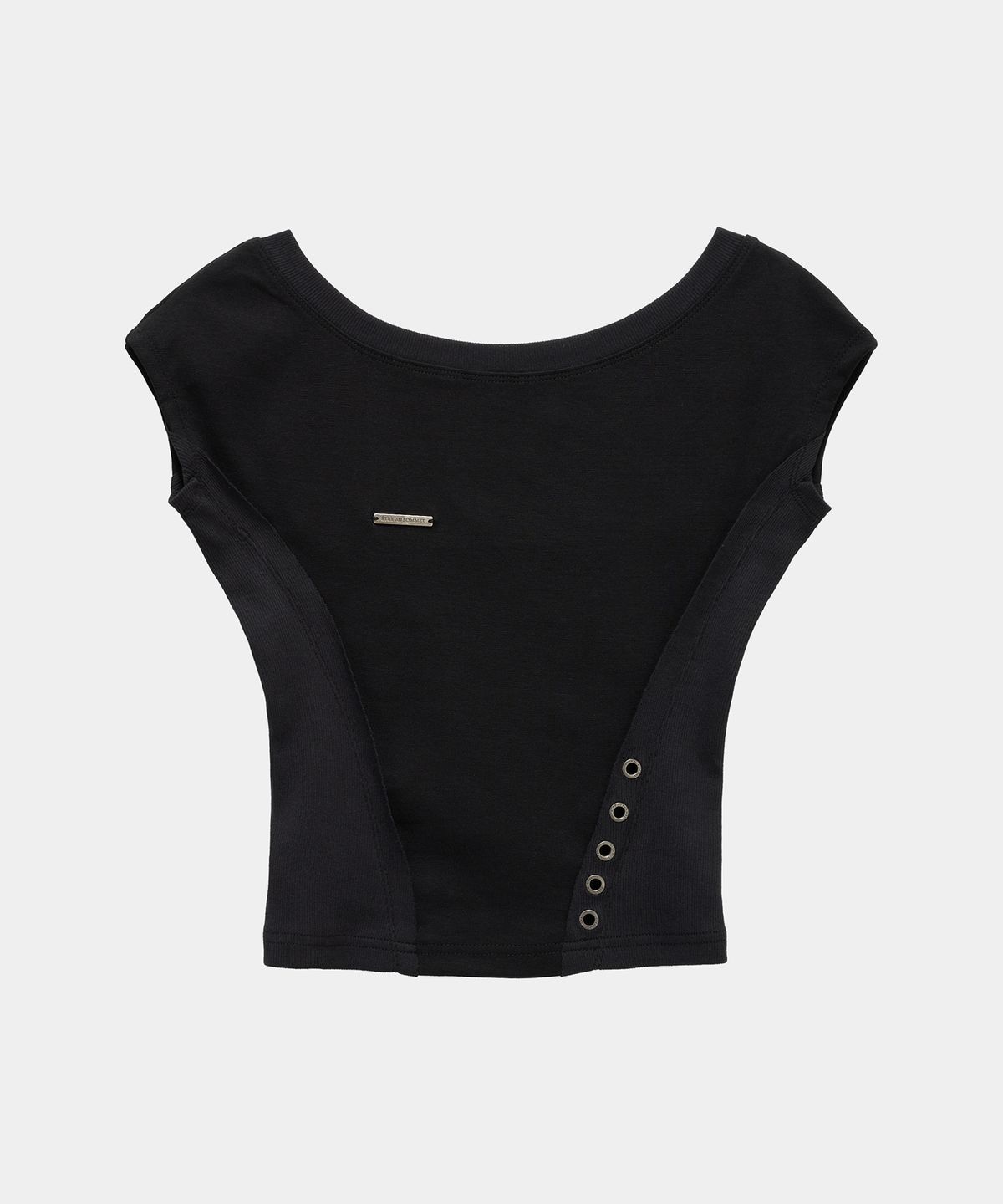 에트오소메(ETRE AU SOMMET) Pigment Damage Panel Short Top (Black)