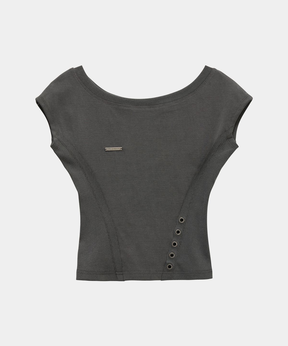 에트오소메(ETRE AU SOMMET) Pigment Damage Panel Short Top (Dark Gray)