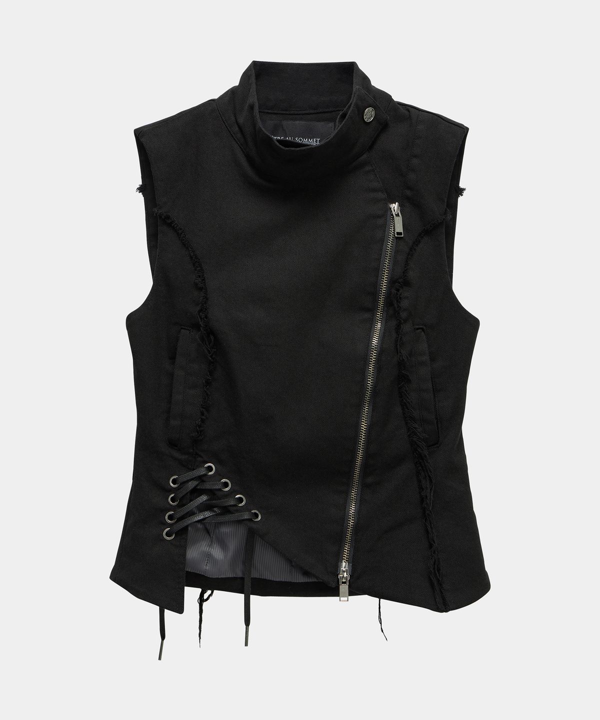 에트오소메(ETRE AU SOMMET) Diagonal Corset Vest (Black)