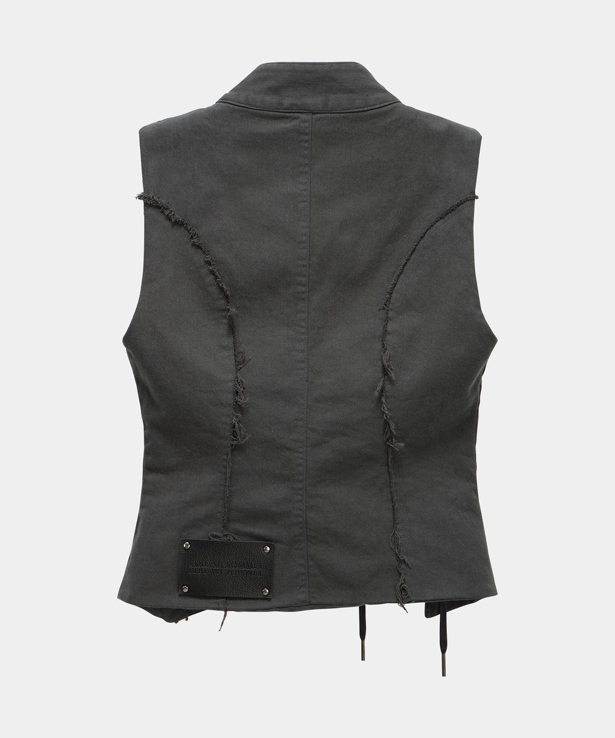 에트오소메(ETRE AU SOMMET) Diagonal Corset Vest (Dark Gray)