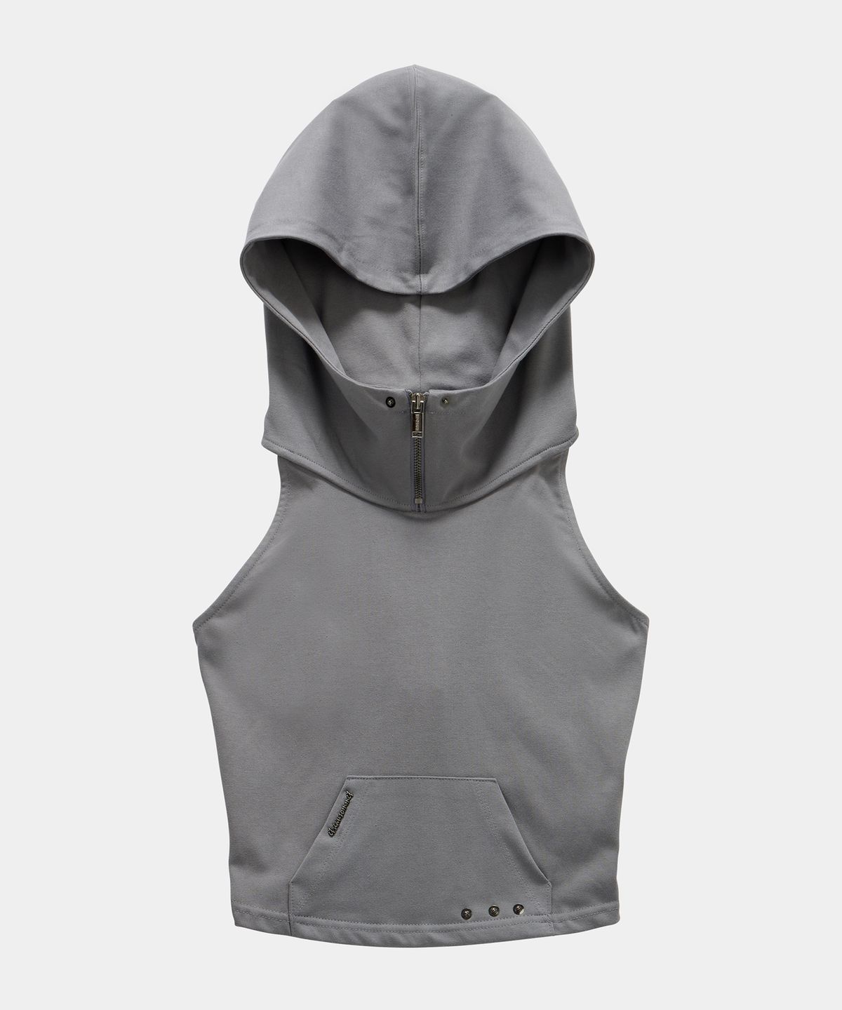 에트오소메(ETRE AU SOMMET) Zipper Halter Turtleneck Point Pocket Hoodie (Gray)