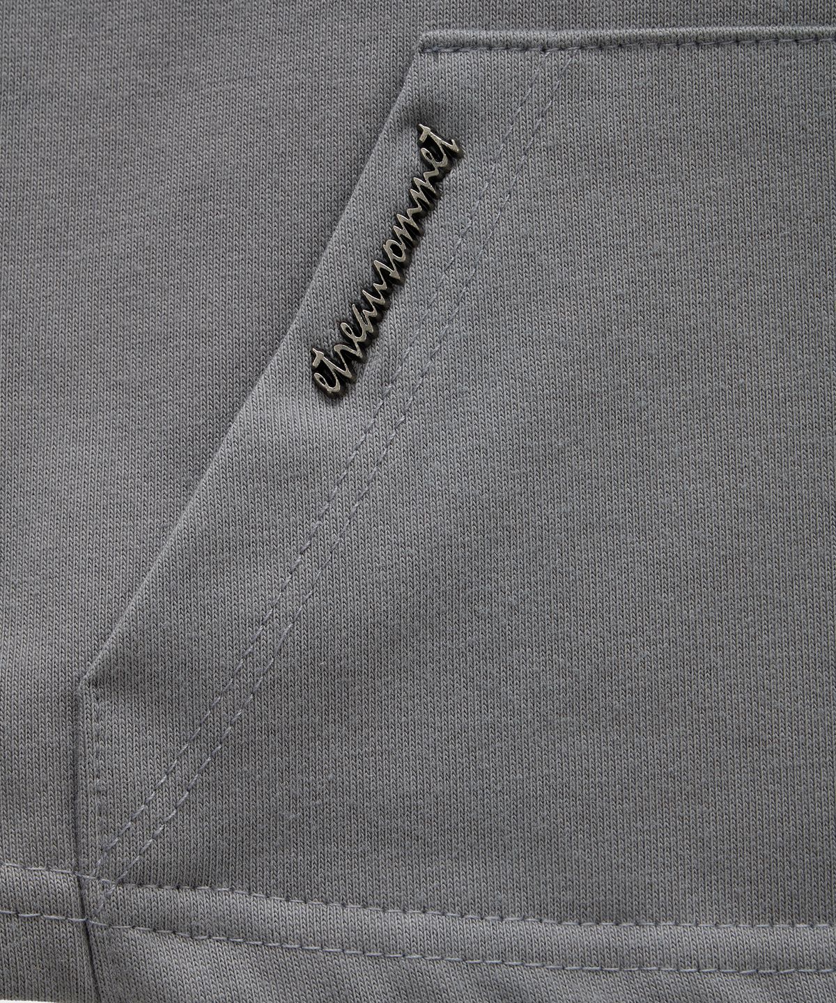에트오소메(ETRE AU SOMMET) Zipper Halter Turtleneck Point Pocket Hoodie (Gray)