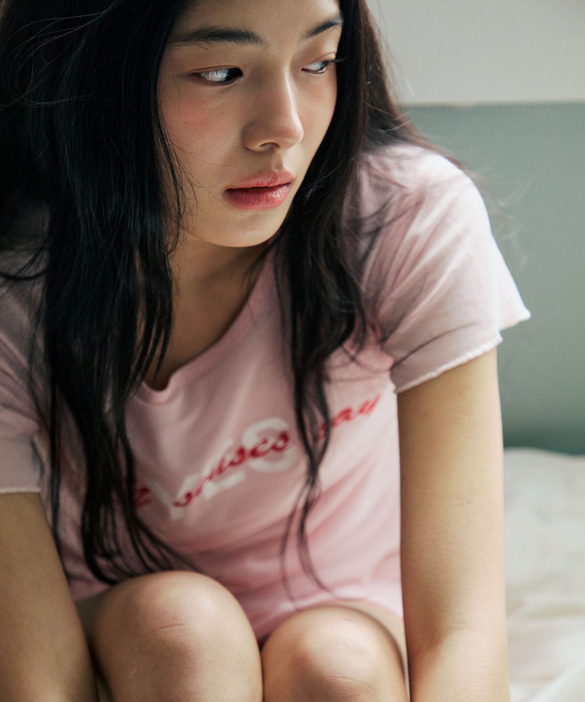 라라폭스(LALAFOX) 라라폭스X초감각 LAYERED SEE THROUGH YES TEE PINK BS2CH030
