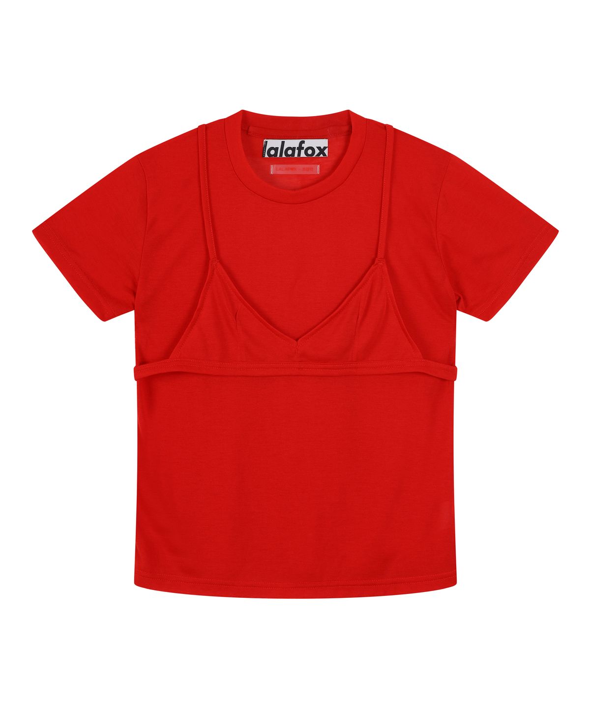 라라폭스(LALAFOX) 라라폭스X초감각 BRA LAYERED TEE RED BS2CH025