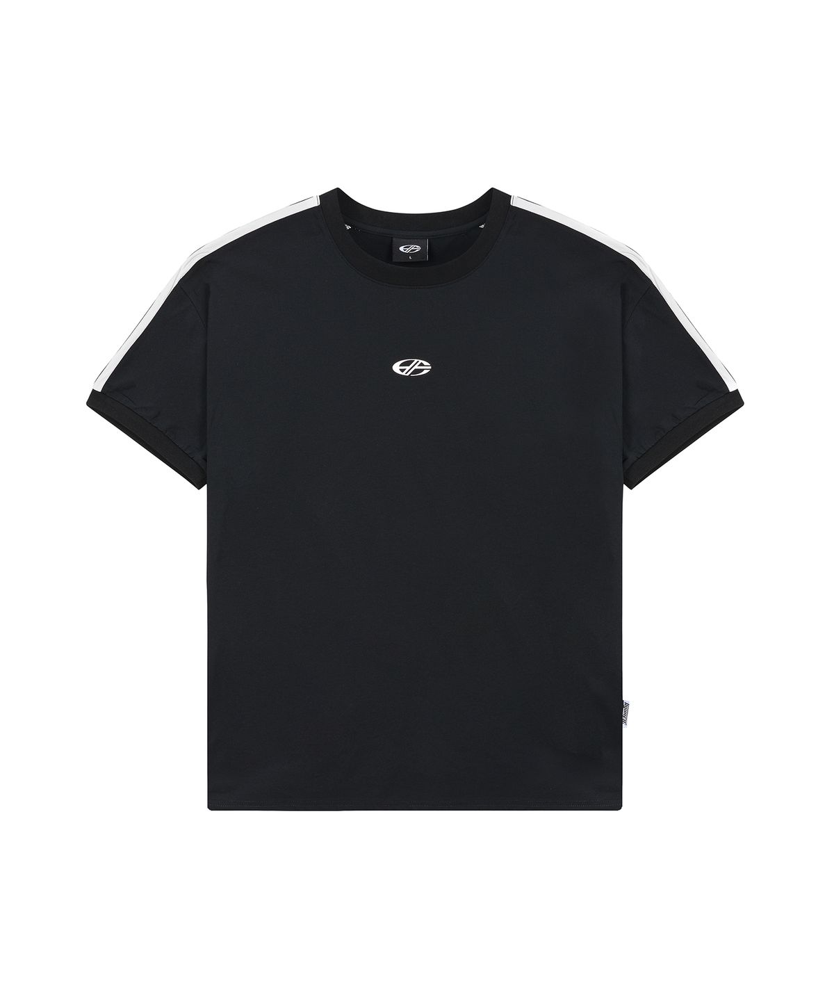 현피트(HYUNFIT) SHOULDER 2-STRIPES T-SHIRT-[BLACK]