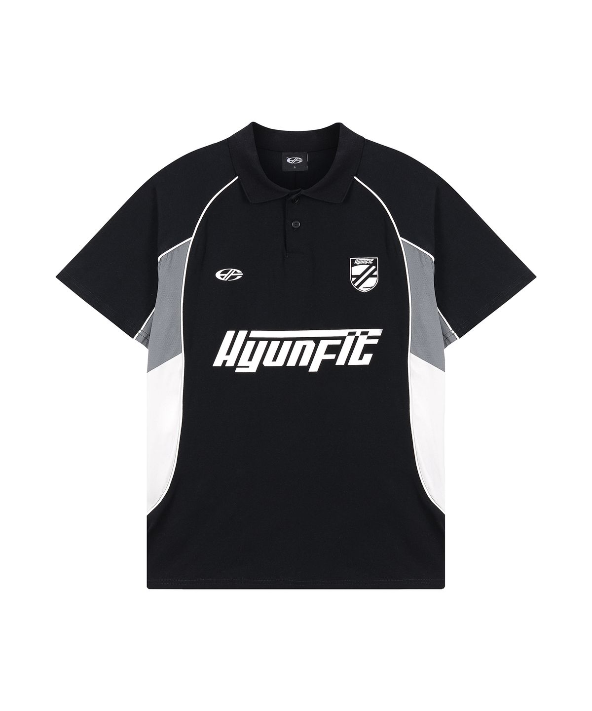 현피트(HYUNFIT) SPORTY COLLAR T-SHIRT-[BLACK]