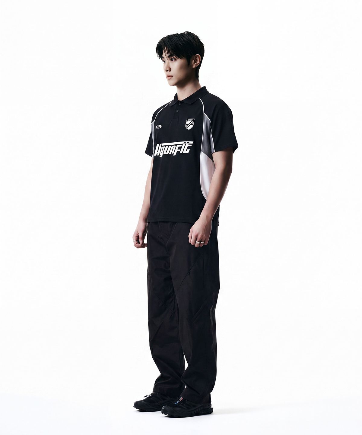 현피트(HYUNFIT) SPORTY COLLAR T-SHIRT-[BLACK]