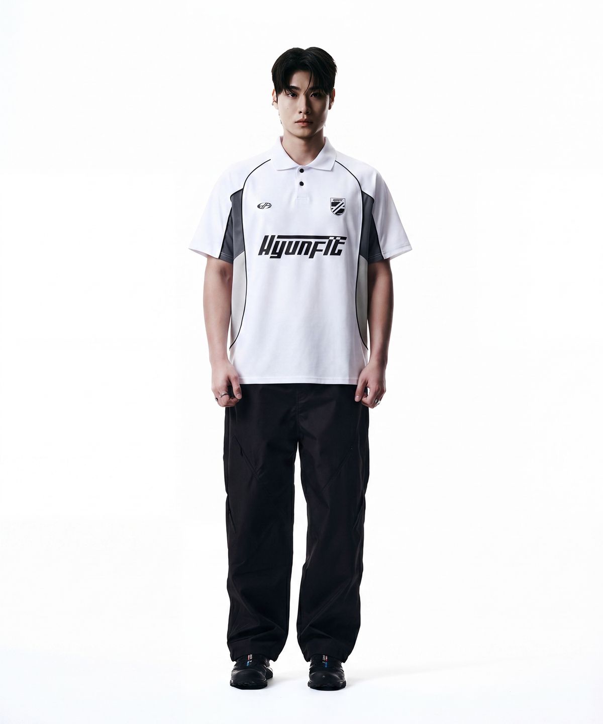 현피트(HYUNFIT) SPORTY COLLAR T-SHIRT-[WHITE]