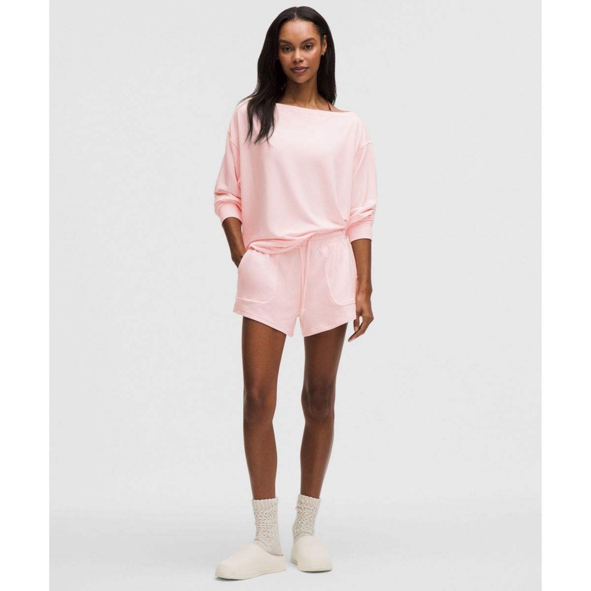 룰루레몬(LULULEMON) 비캄 오버사이즈드 보트넥 롱슬리브 셔츠  PIAR