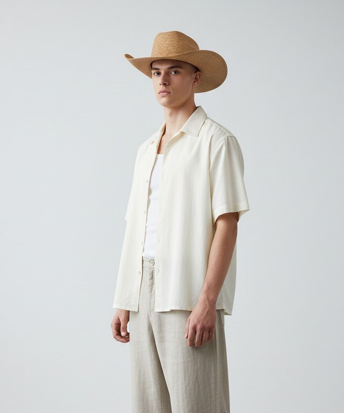 유니버셜 케미스트리(UNIVERSAL CHEMISTRY) Cowboy Beige Summer Fedora 카우보이모자