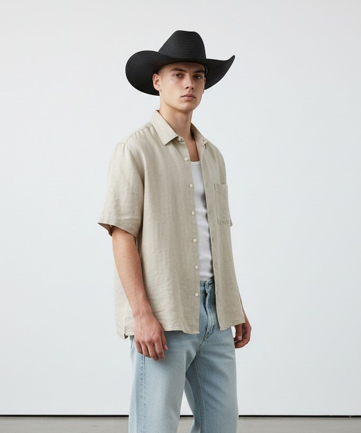유니버셜 케미스트리(UNIVERSAL CHEMISTRY) Cowboy Black Summer Fedora 카우보이모자