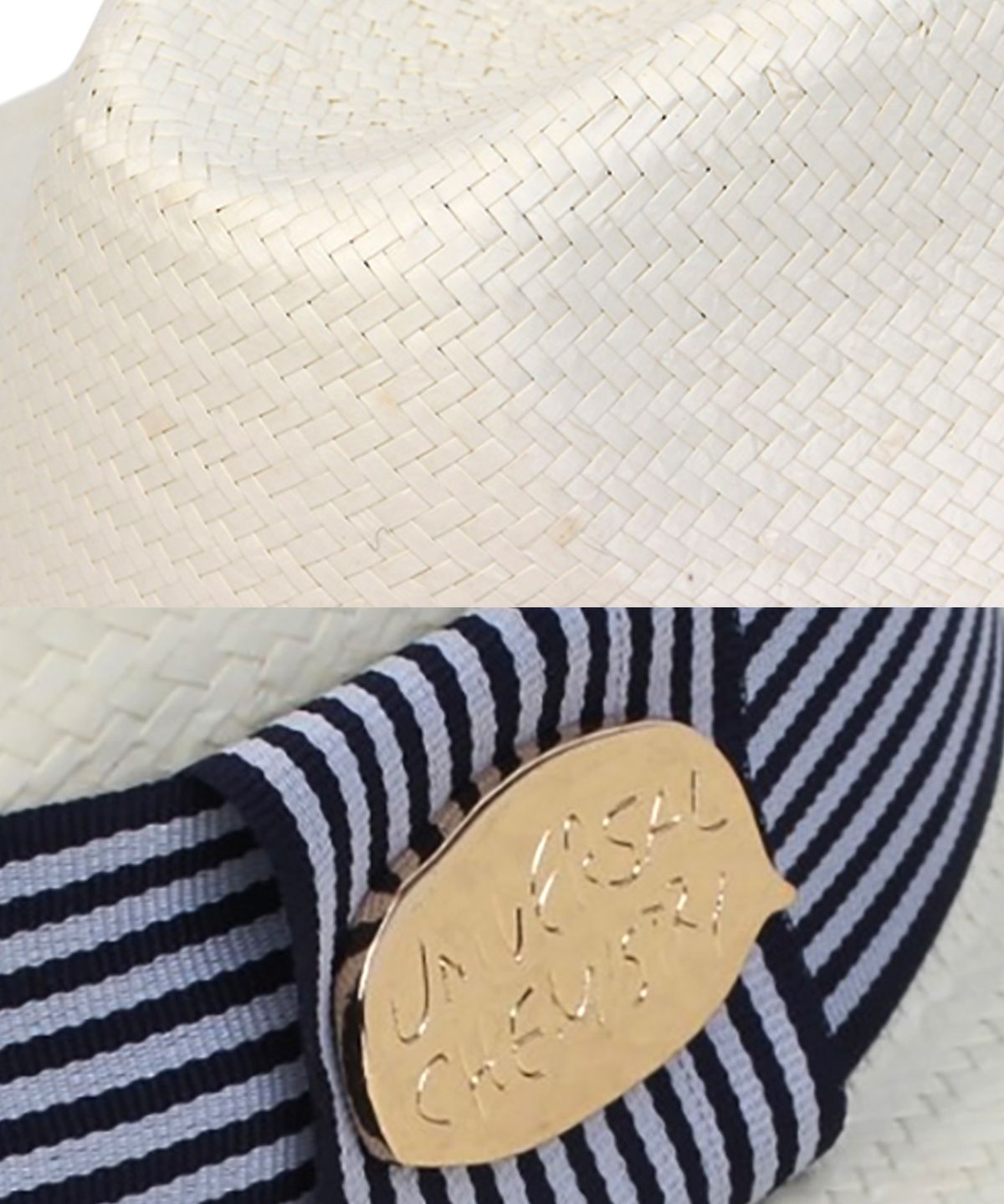유니버셜 케미스트리(UNIVERSAL CHEMISTRY) Stripe Line Ivory Long Fedora 여름페도라