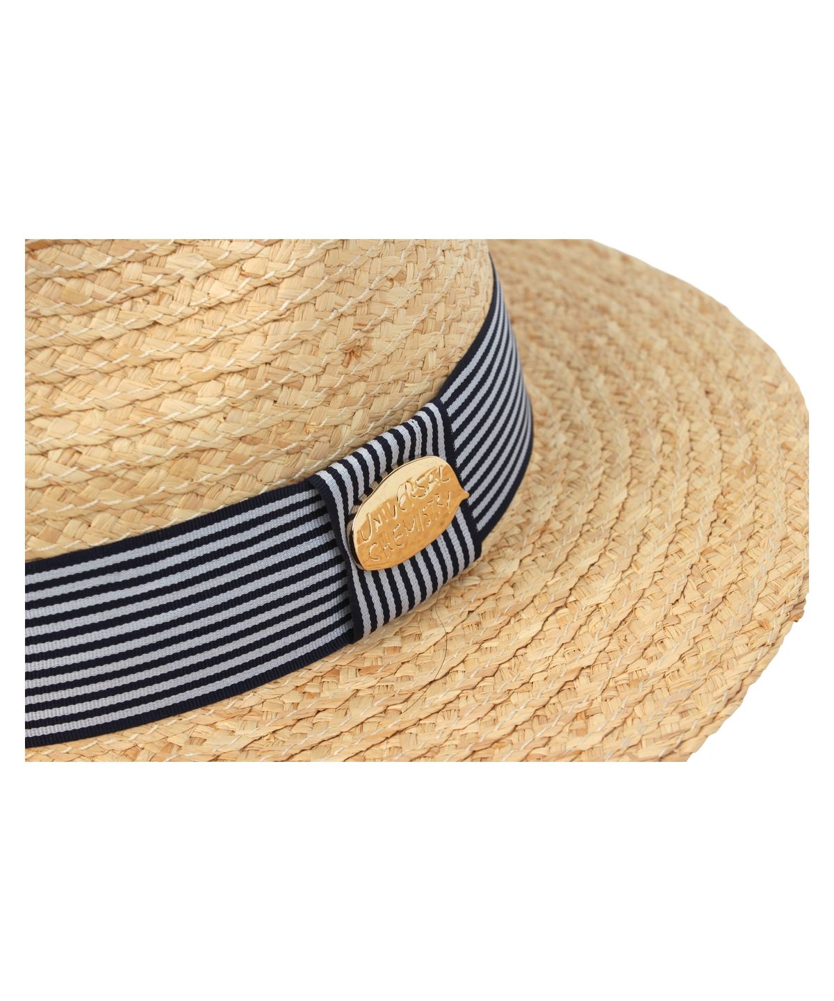 유니버셜 케미스트리(UNIVERSAL CHEMISTRY) Stripe Line Raffia Fedora 여름페도라