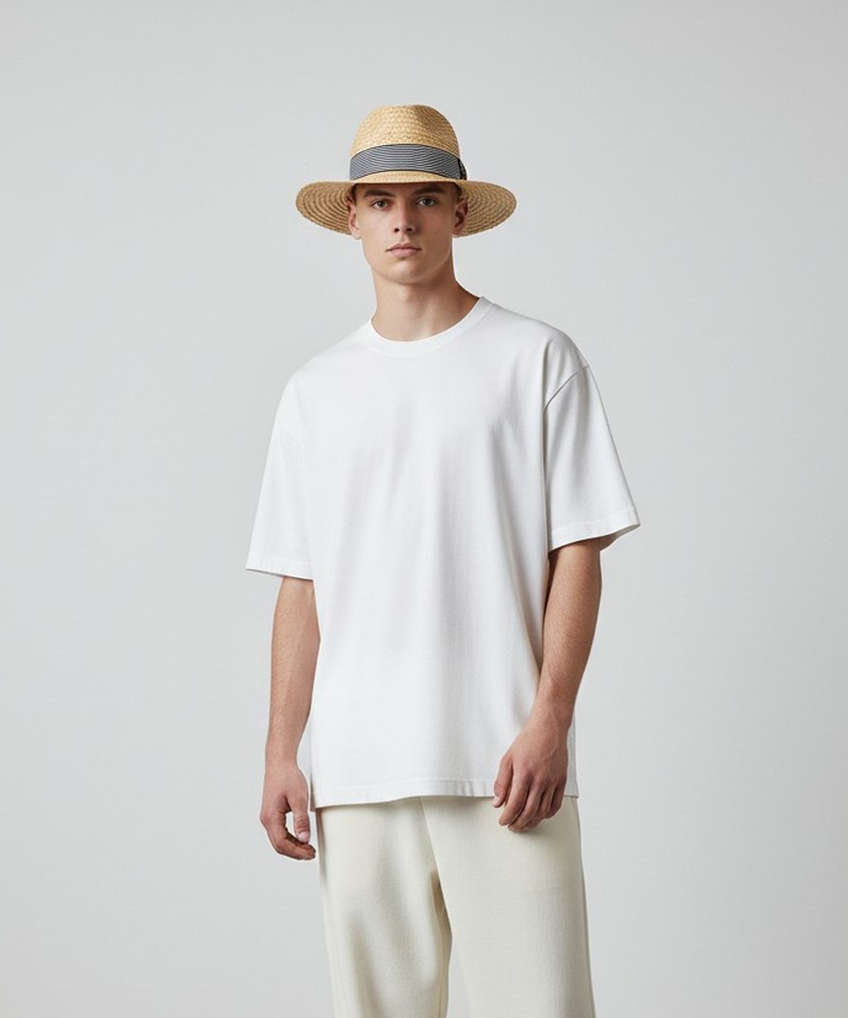 유니버셜 케미스트리(UNIVERSAL CHEMISTRY) Stripe Line Raffia Fedora 여름페도라