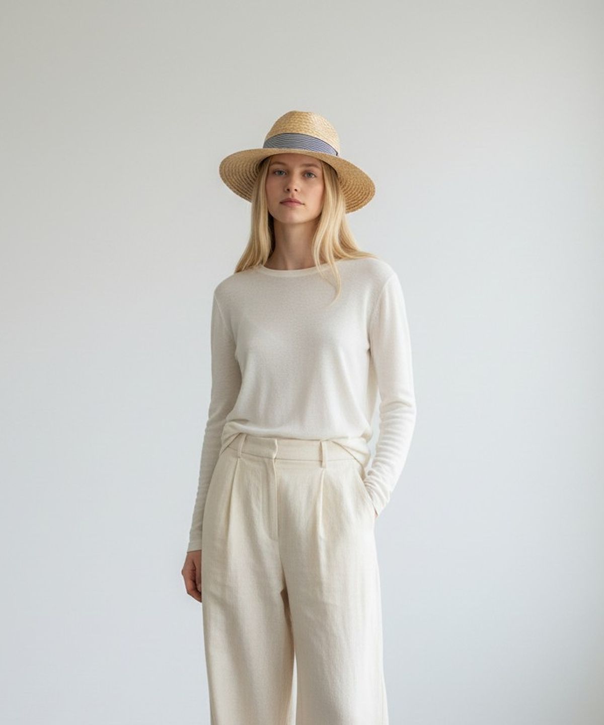 유니버셜 케미스트리(UNIVERSAL CHEMISTRY) Stripe Line Raffia Fedora 여름페도라