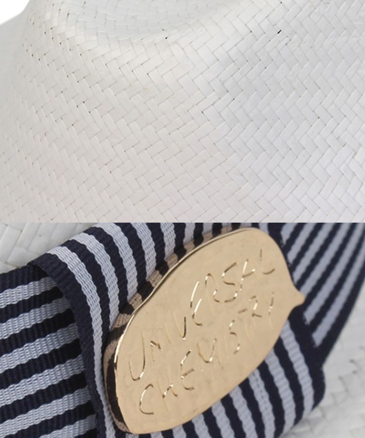 유니버셜 케미스트리(UNIVERSAL CHEMISTRY) Stripe Line Basic White Fedora 여름페도라