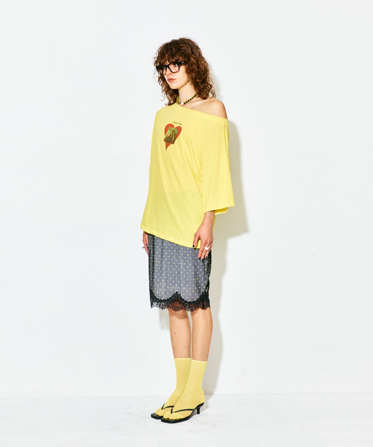 하이타이드 프랭키(HIGHTIDEFRANKIE) Lace Ribbon Midi Skirt Gray
