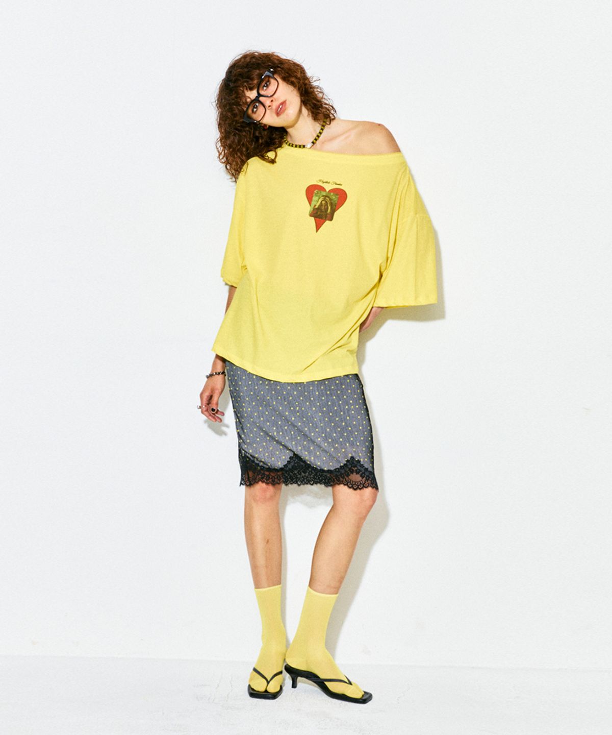 하이타이드 프랭키(HIGHTIDEFRANKIE) Lace Ribbon Midi Skirt Gray