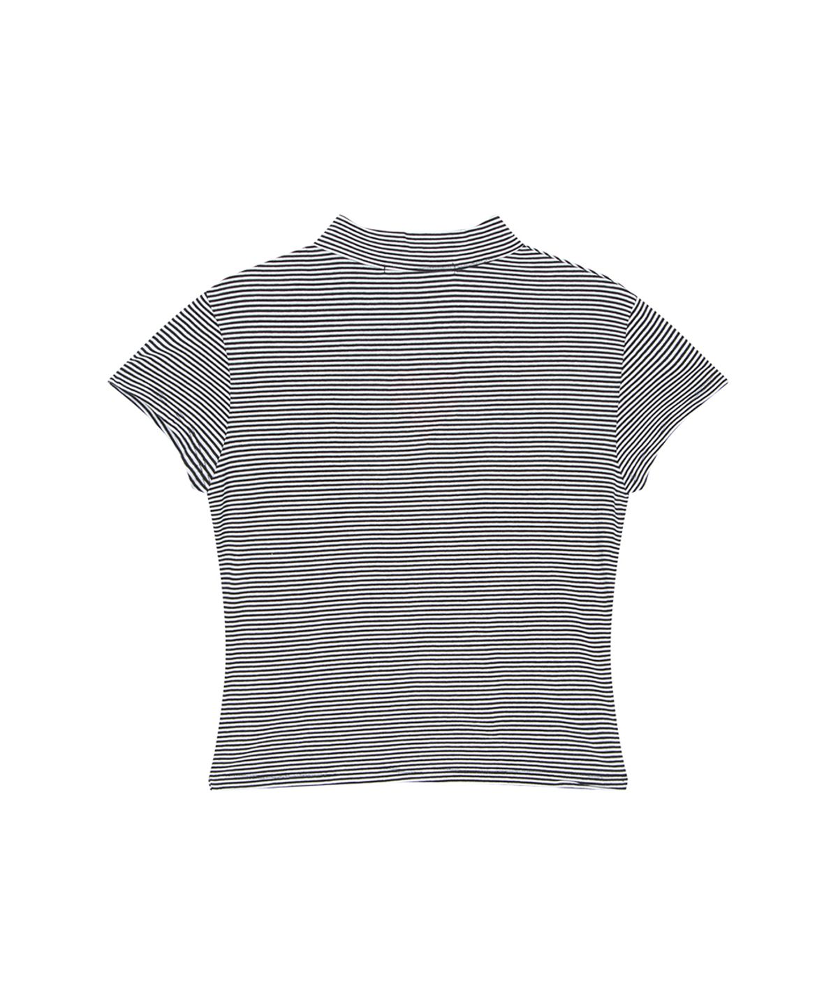 하이타이드 프랭키(HIGHTIDEFRANKIE) Stripe Keyhole Neck Tee Black