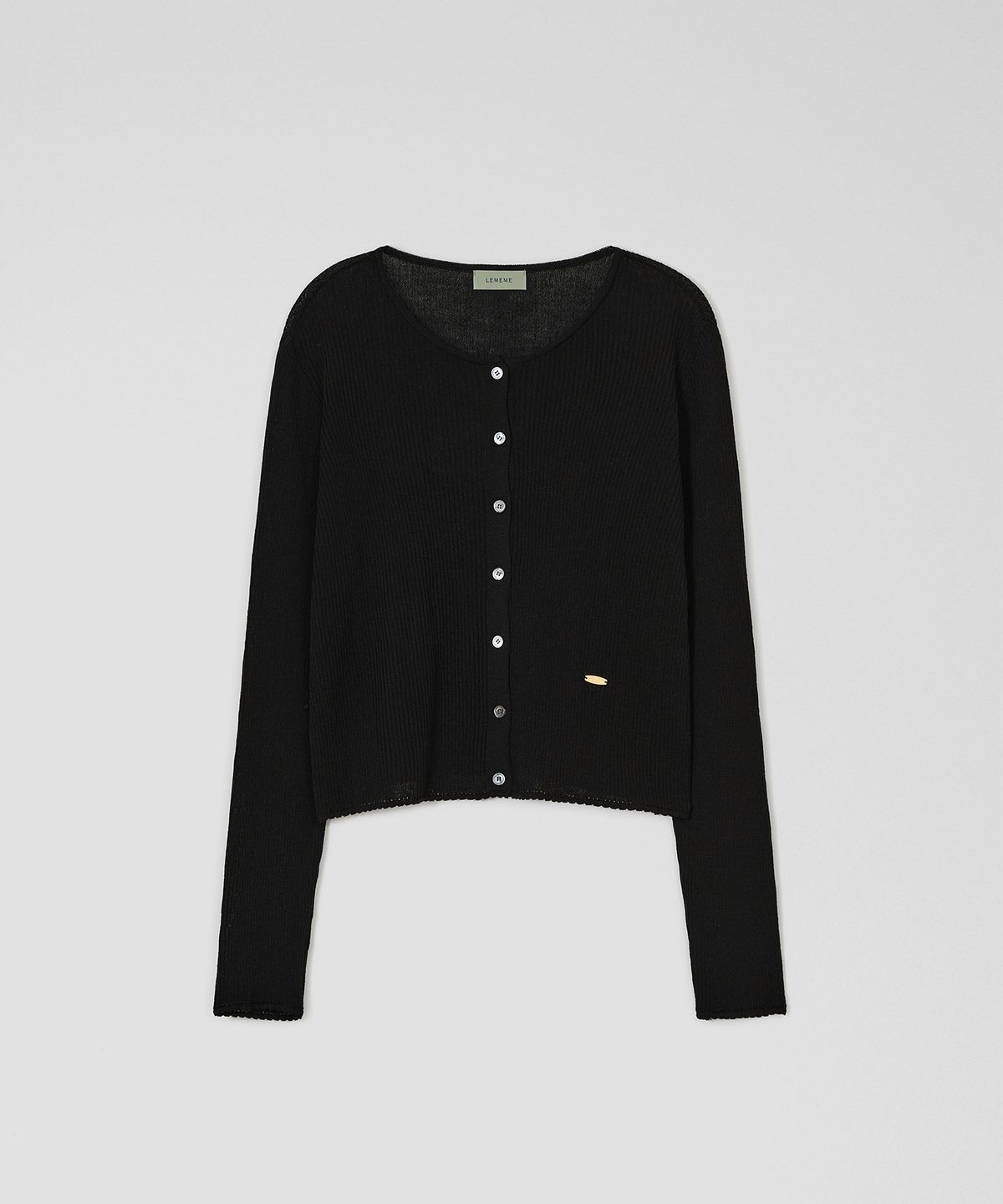 르메메(LEMEME) Linen Air Crop Cardigan_3colors
