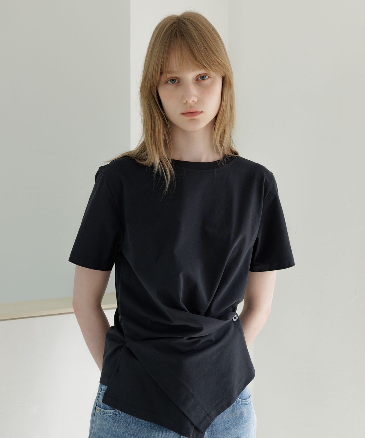 르메메(LEMEME) Elan Drape Jersey Top_3colors
