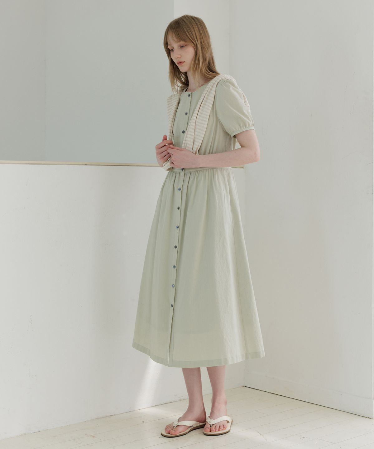 르메메(LEMEME) Mirage Button Long Dress_2colors