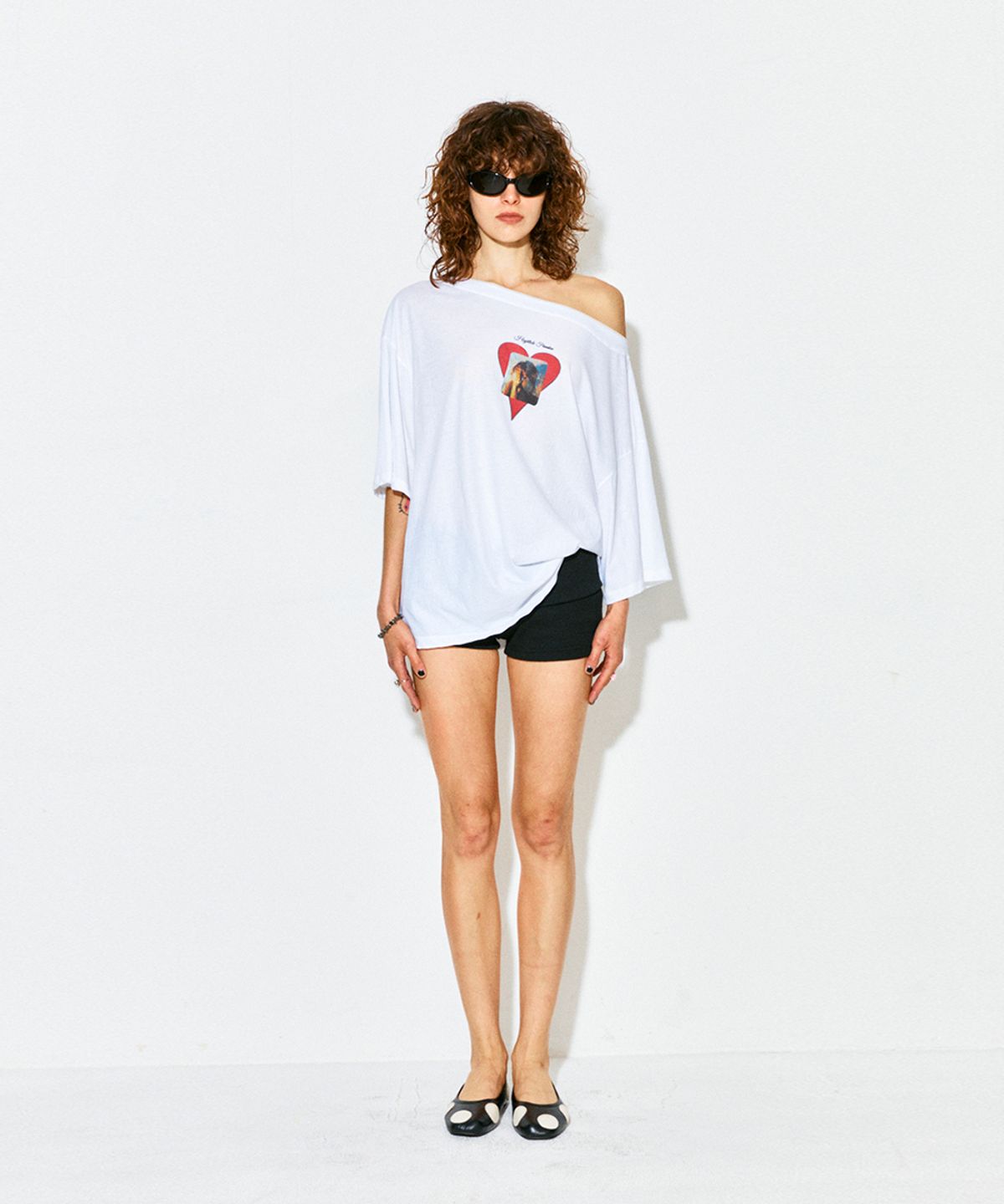 하이타이드 프랭키(HIGHTIDEFRANKIE) No Love Off Shoulder Lace Tee White