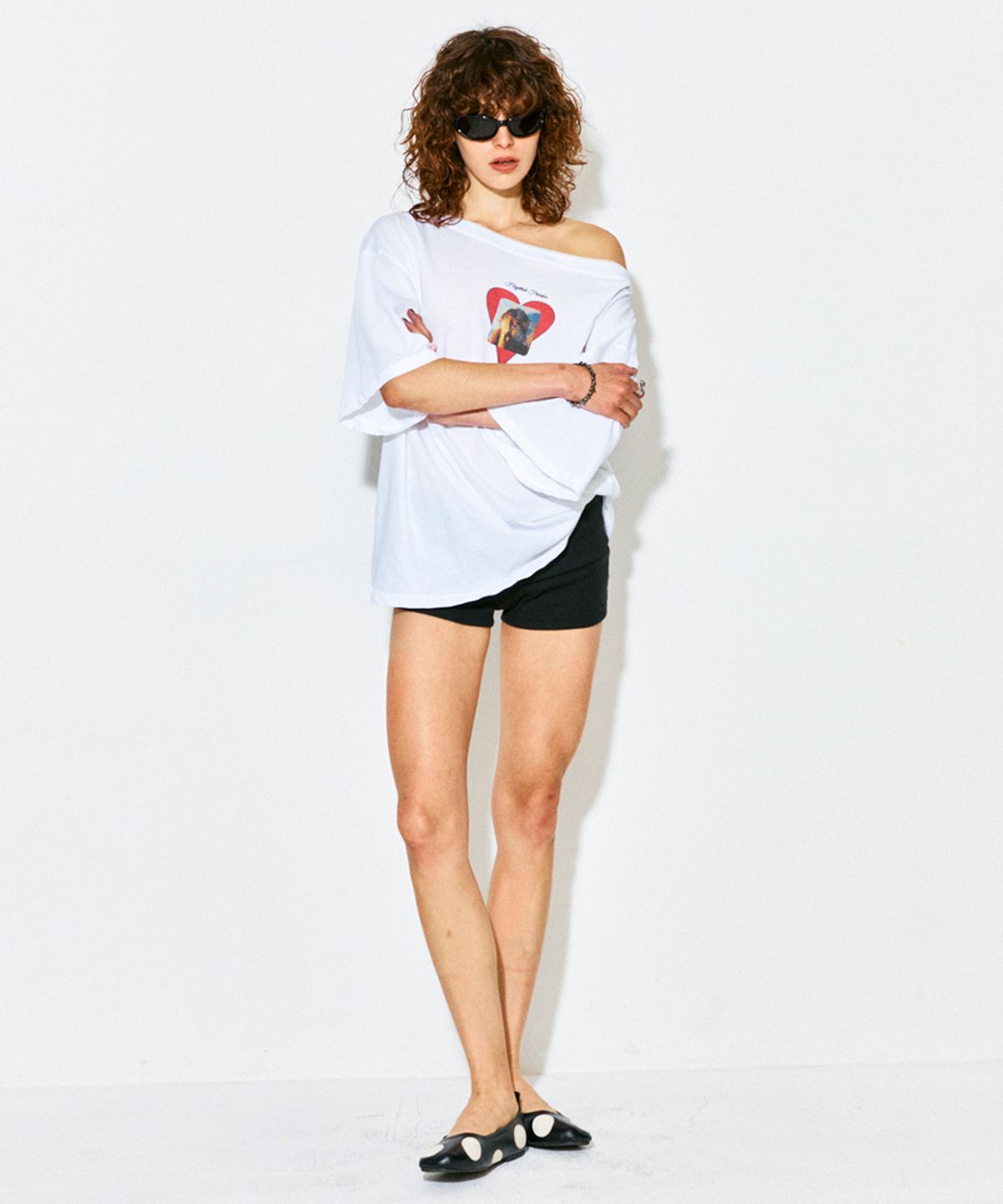 하이타이드 프랭키(HIGHTIDEFRANKIE) No Love Off Shoulder Lace Tee White