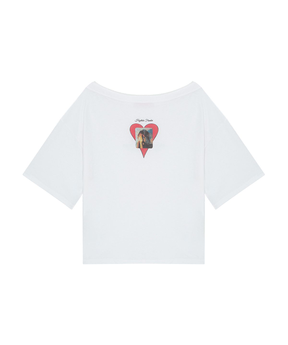 하이타이드 프랭키(HIGHTIDEFRANKIE) No Love Off Shoulder Lace Tee White