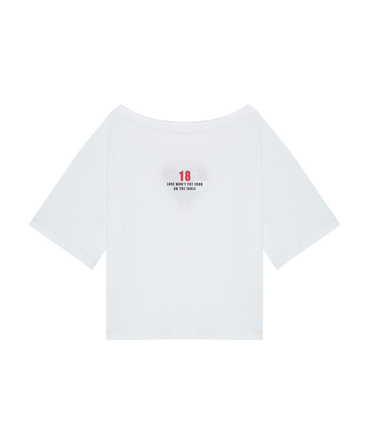 하이타이드 프랭키(HIGHTIDEFRANKIE) No Love Off Shoulder Lace Tee White