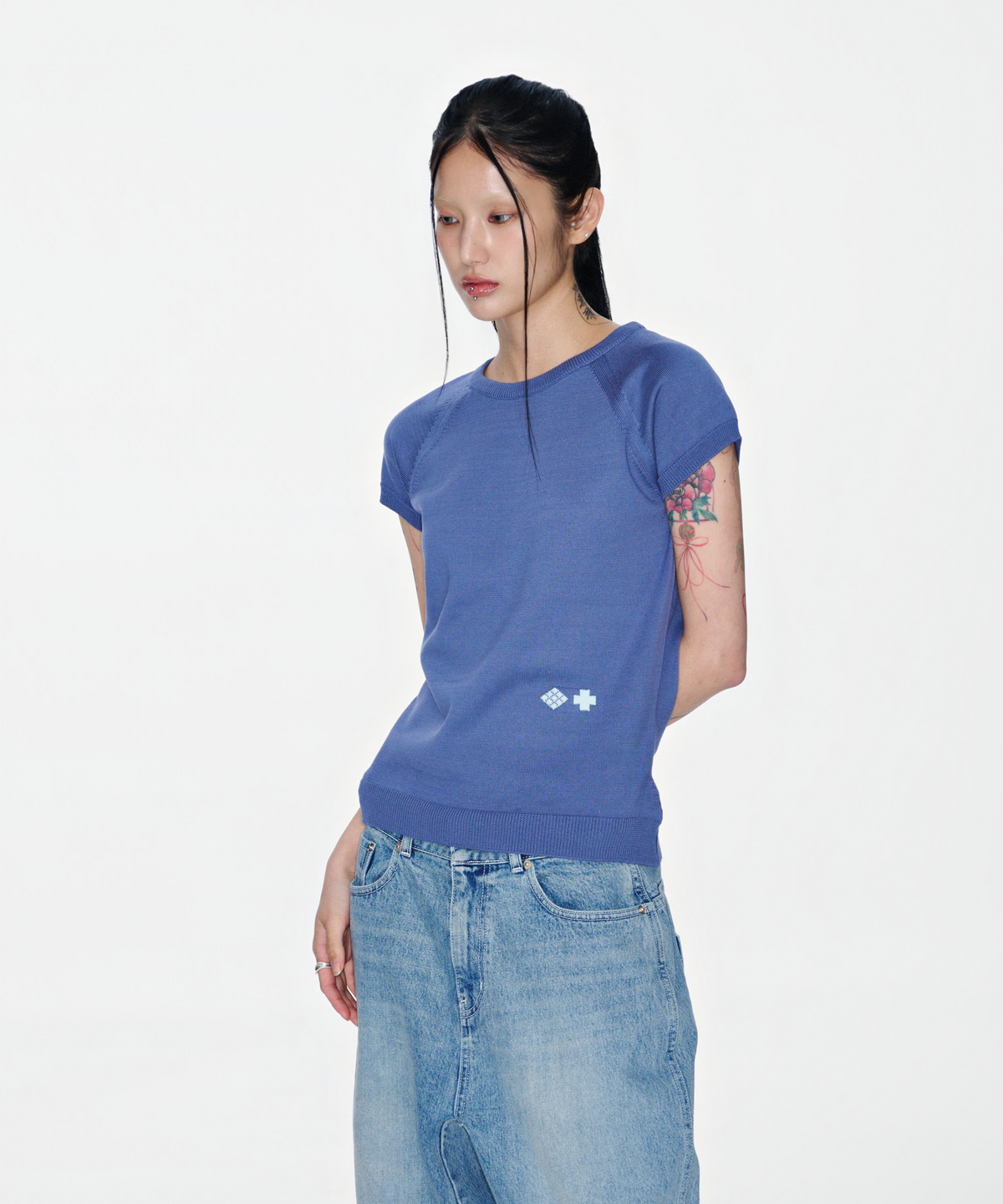 소흘(SOHUL) Cr Back Knit T (블루)