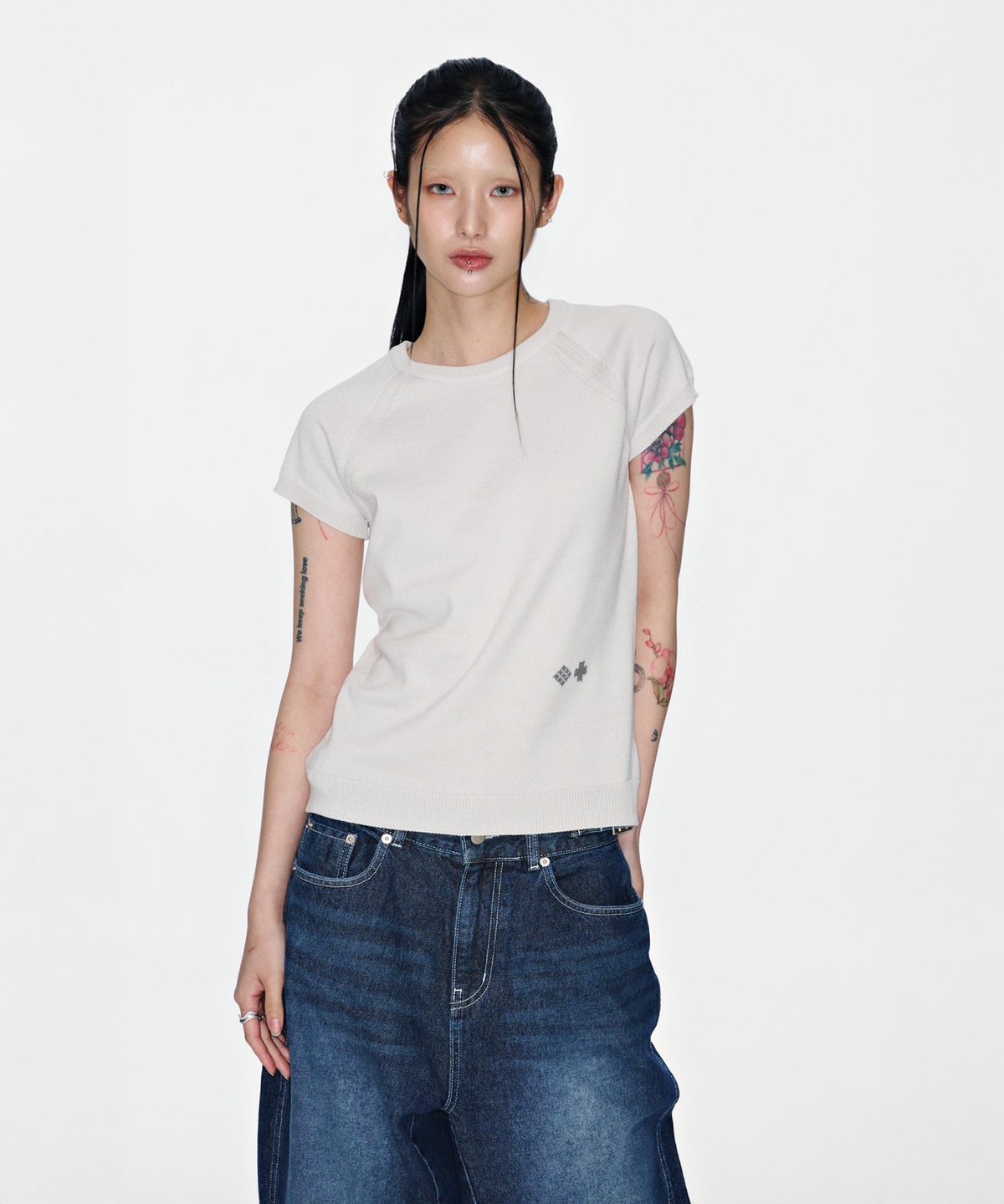 소흘(SOHUL) Cr Back Knit T (클라우드)