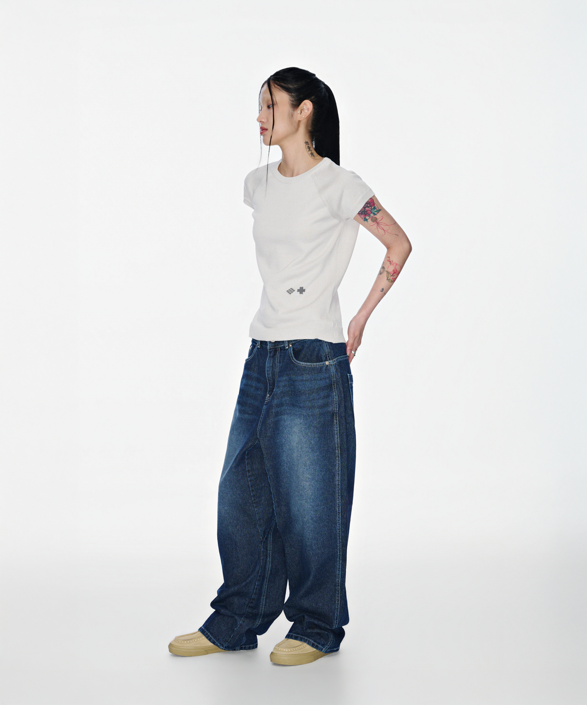 소흘(SOHUL) Cr Back Knit T (클라우드)