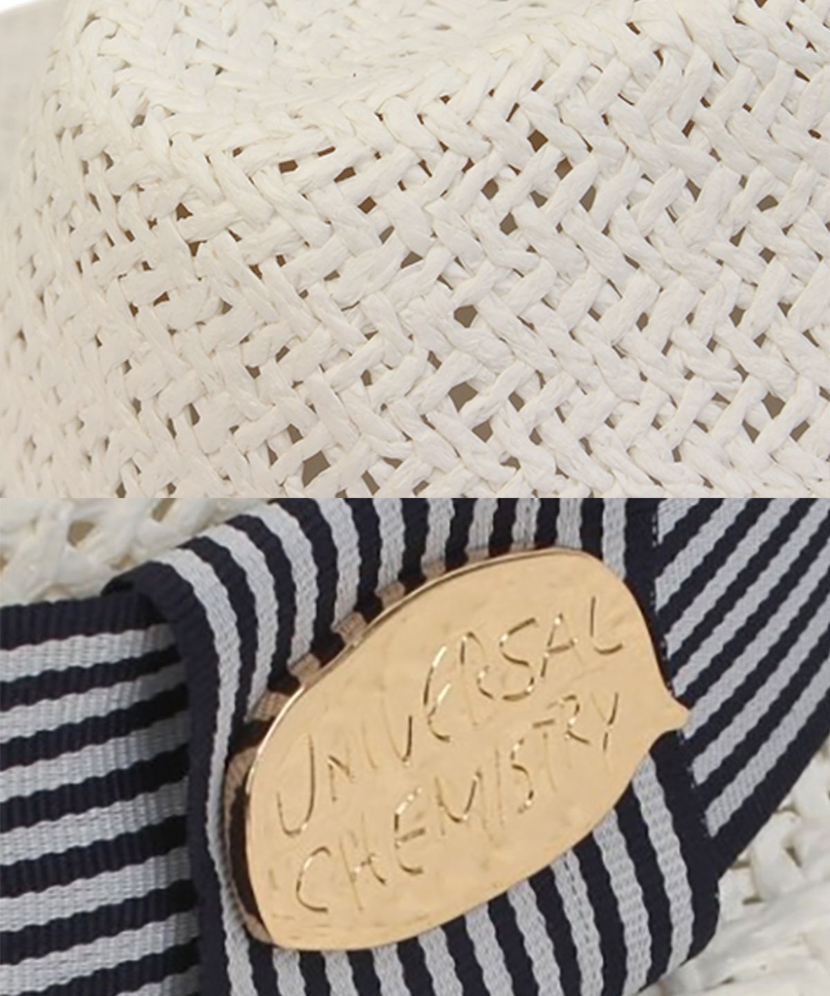 유니버셜 케미스트리(UNIVERSAL CHEMISTRY) Swing Stripe Line White Fedora 여름페도라