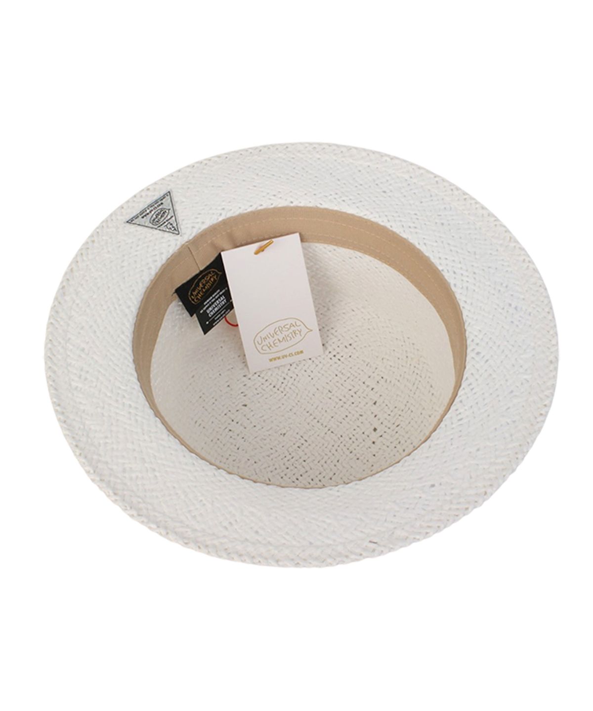 유니버셜 케미스트리(UNIVERSAL CHEMISTRY) Stripe Line White Short Panama Hat 파나마햇