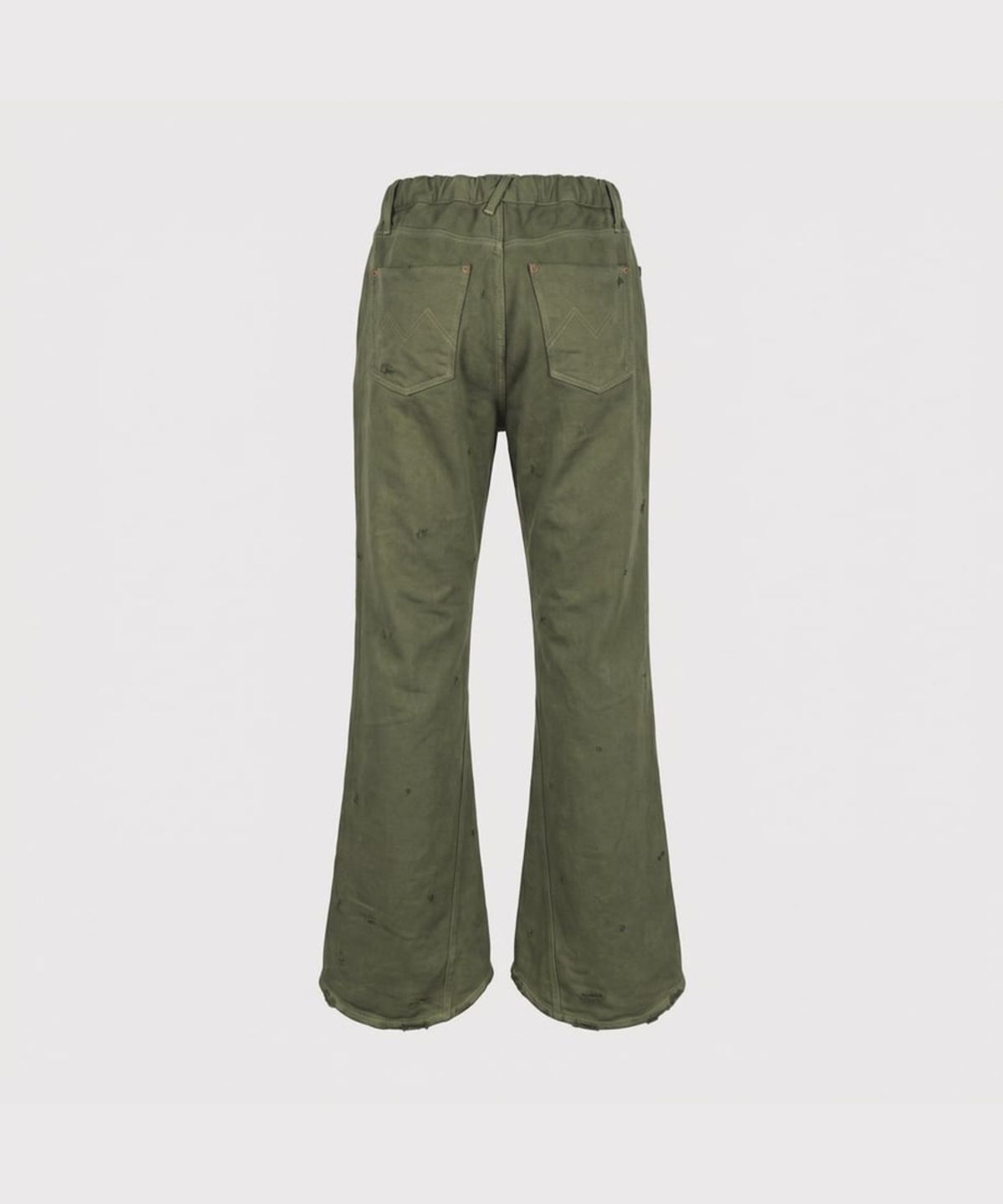 마이너스(MINUS) Home Flare Jeans With Damaged(INLAY DENIM) - OLIVE