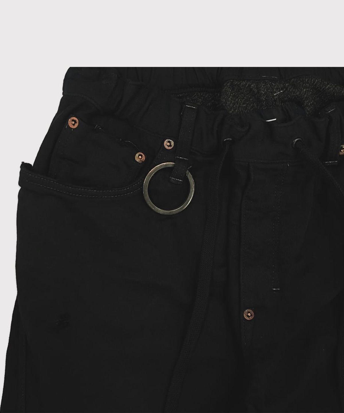 마이너스(MINUS) Home Flare Jeans With Damaged(INLAY DENIM) - BLACK