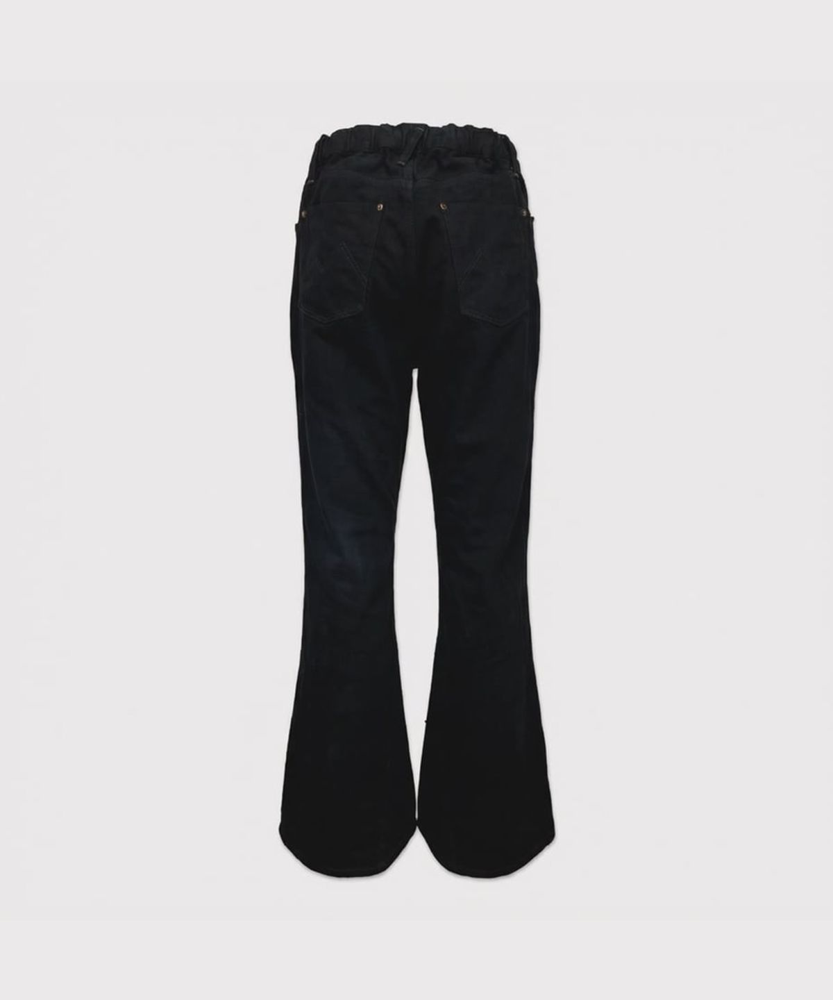 마이너스(MINUS) Home Flare Jeans With Damaged(INLAY DENIM) - BLACK