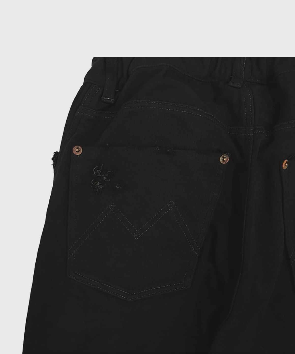마이너스(MINUS) Home Flare Jeans With Damaged(INLAY DENIM) - BLACK
