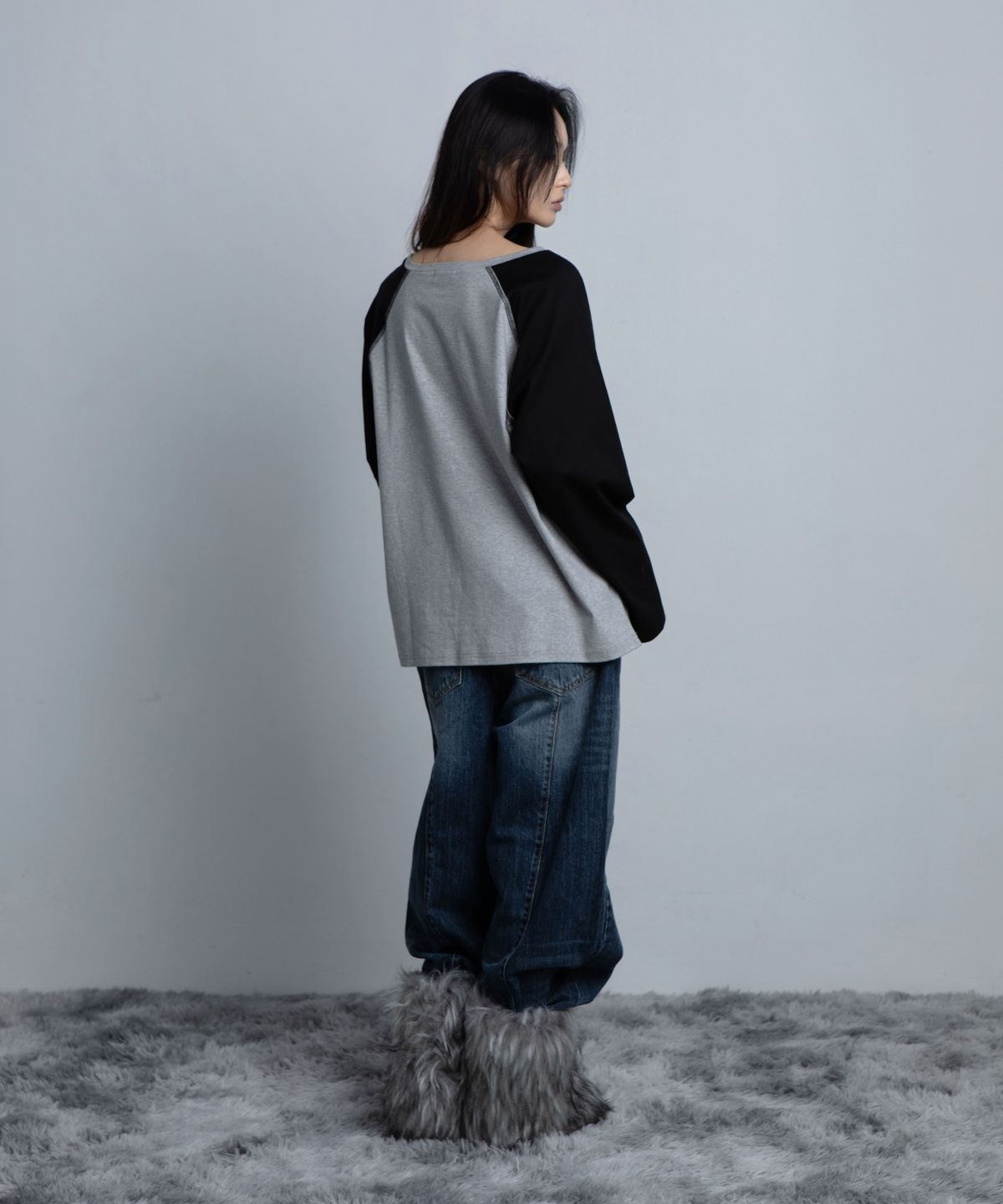 요키토키(YOKI TOKI) MAXI PIN-TUCK DARK DENIM PANTS [Dark Blue]