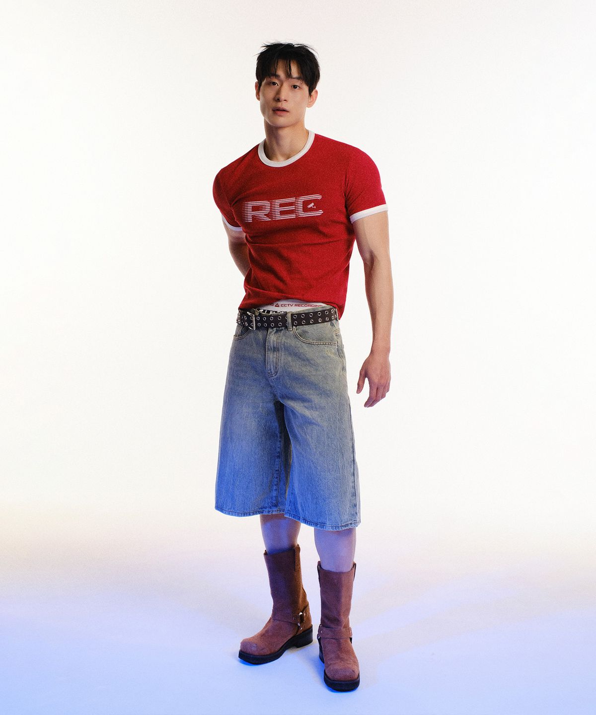레코딩하우스(RECORDINGHOUSE) REC GRAPHIC RINGER T-SHIRT [RED]