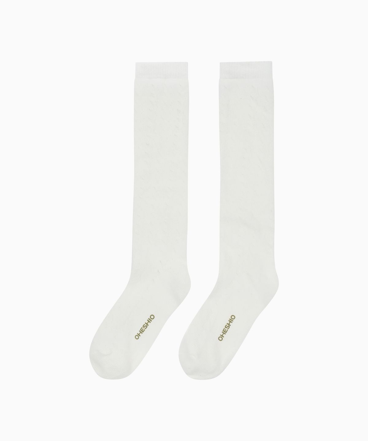 오헤시오(OHESHIO) PUNCHING POINT KNEE SOCKS, IVORY