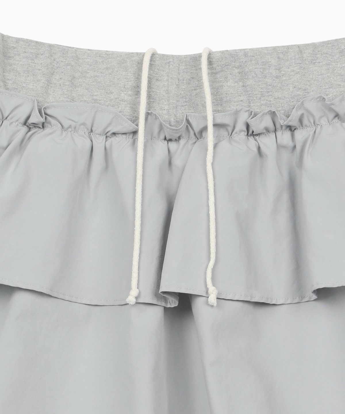오헤시오(OHESHIO) MIXED BANDING SHIRRING SKIRT, SKY BLUE