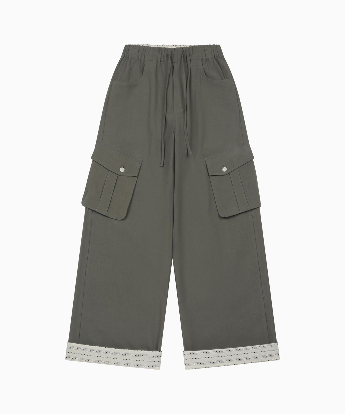 오헤시오(OHESHIO) COTTON STRAIGHT CARGO PANTS, KHAKI