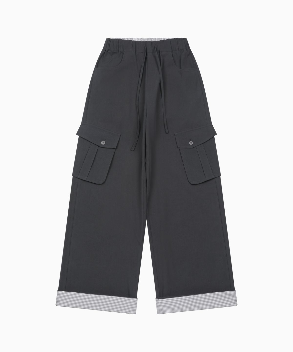 오헤시오(OHESHIO) COTTON STRAIGHT CARGO PANTS, CHARCOAL