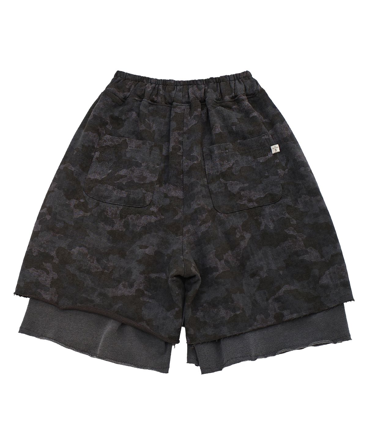 어낫띵(A NOTHING) VINTAGE CAMO LAYERED 1/2 PANTS (Charcoal)