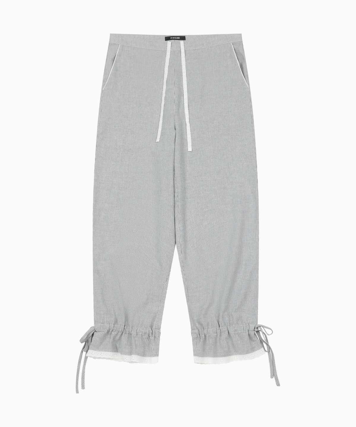 오헤시오(OHESHIO) LACE STRING PANTS, STRIPE