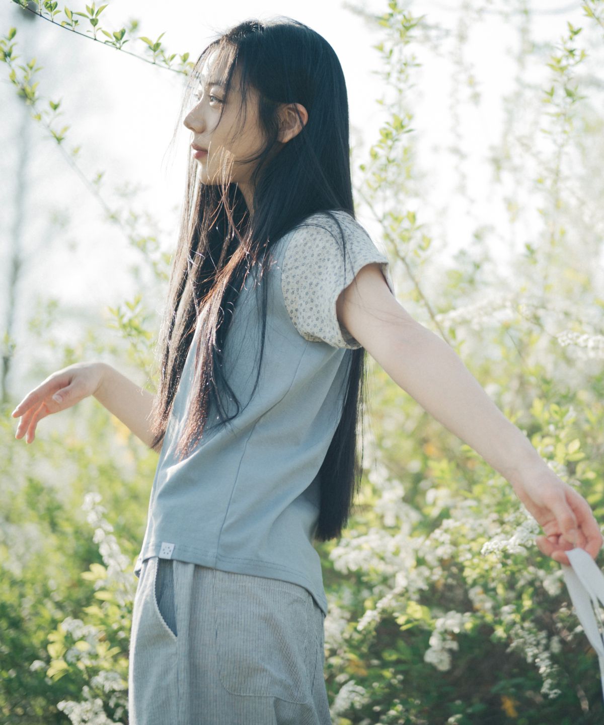 오헤시오(OHESHIO) LACE STRING PANTS, STRIPE